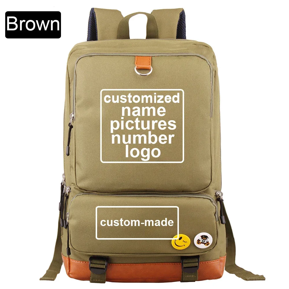 sac à dos personnalisé en toile pour homme, femme, adolescent, avec impression diy de votre photo ou logo, idéal pour l'école