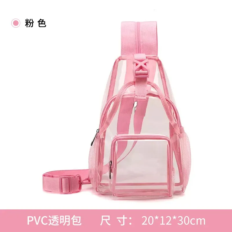 sac à bandoulière transparent, sac à dos de poitrine en pvc imperméable, petit format, approuvé pour les stades, sécurité rapide, pour femmes et hommes, concerts et événements