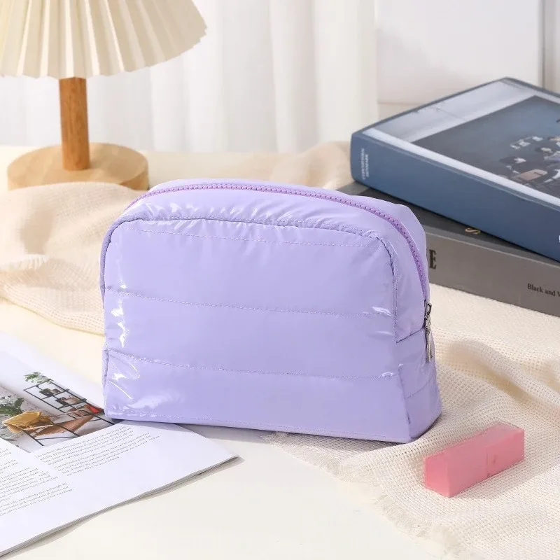 nouveau sac à cosmétiques étanche de couleur unie pour femmes, sac de rangement de lavage portable, sac cadeau de maquillage, pochette de maquillage, organisateur de cosmétiques de voyage