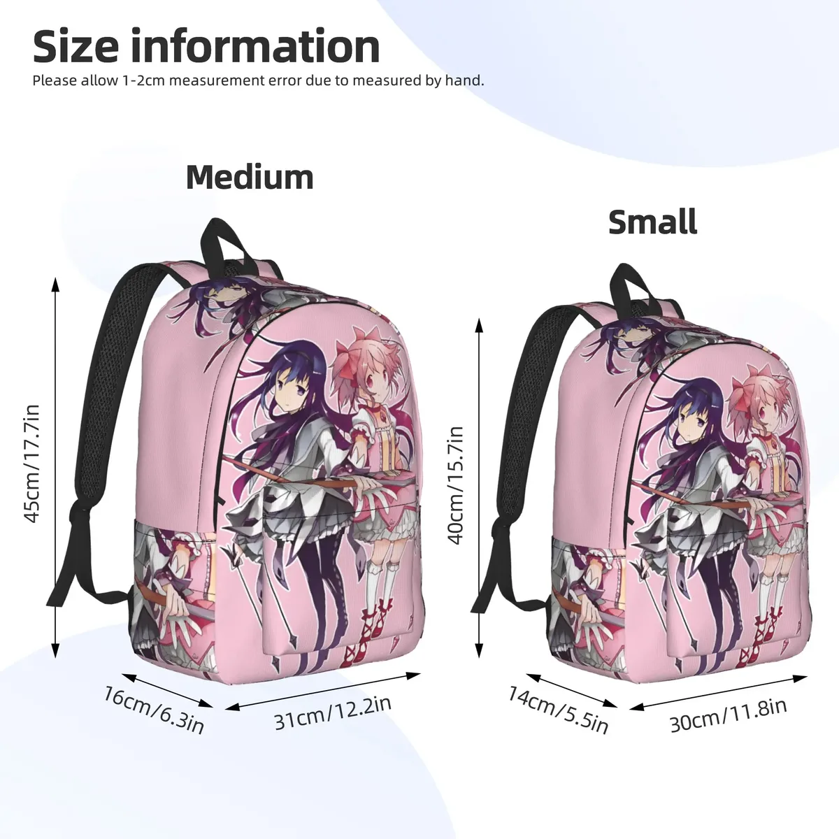 sac à dos homura puella magi madoka magica anime pour étudiants, randonnée, voyage, kyubey, pour hommes et femmes, sacs en toile pour ordinateur portable