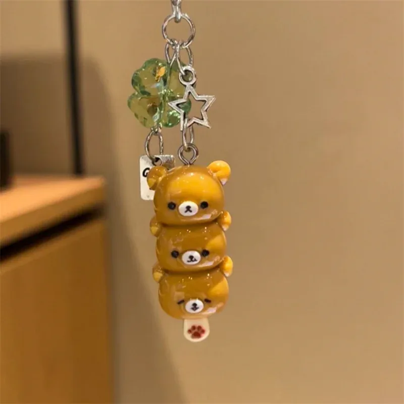 kawaii dessin animé ours mignon fille sac à dos pendentif porte-clés offres spéciales anime téléphone porte-clés iphone 17promax airpods ins corée nouveau y2k