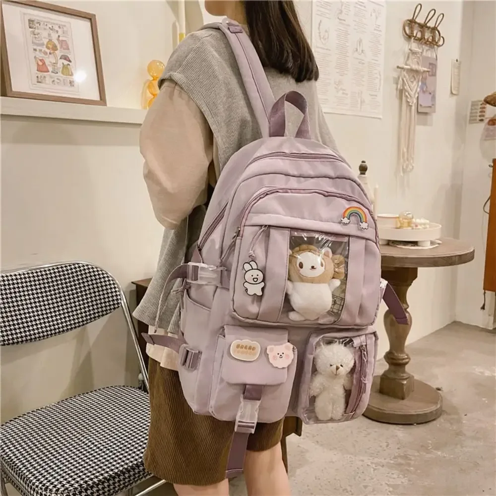 sac à dos d'école en nylon imperméable pour adolescents, sac à dos de grande capacité, sac à dos de voyage pour garçons et filles, sac à dos simple pour étudiants