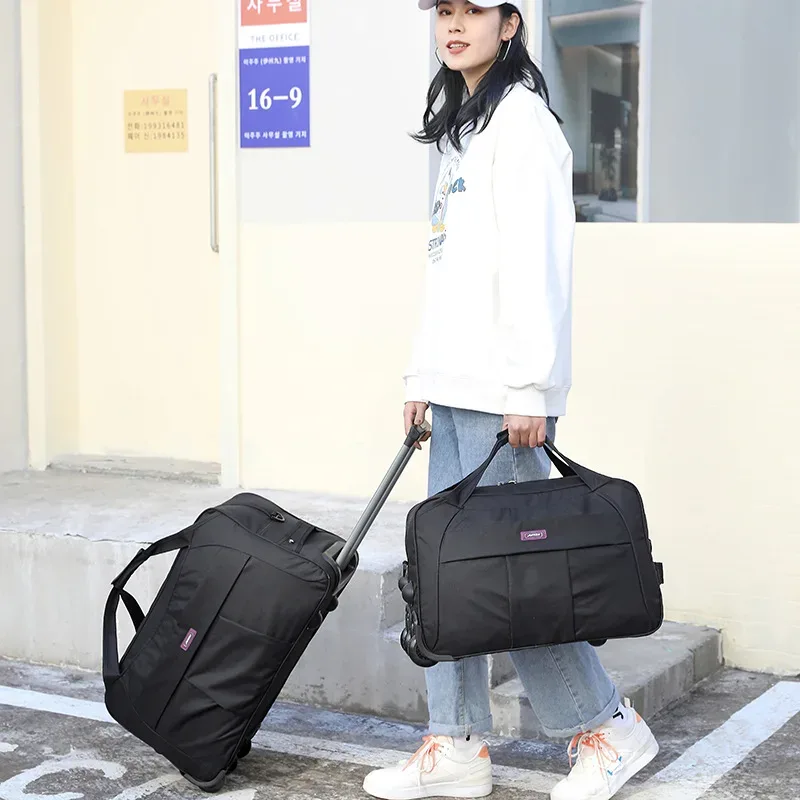 sac de voyage pliable à roulettes, sac de voyage d'affaires pour hommes et femmes, sac à main multifonctionnel