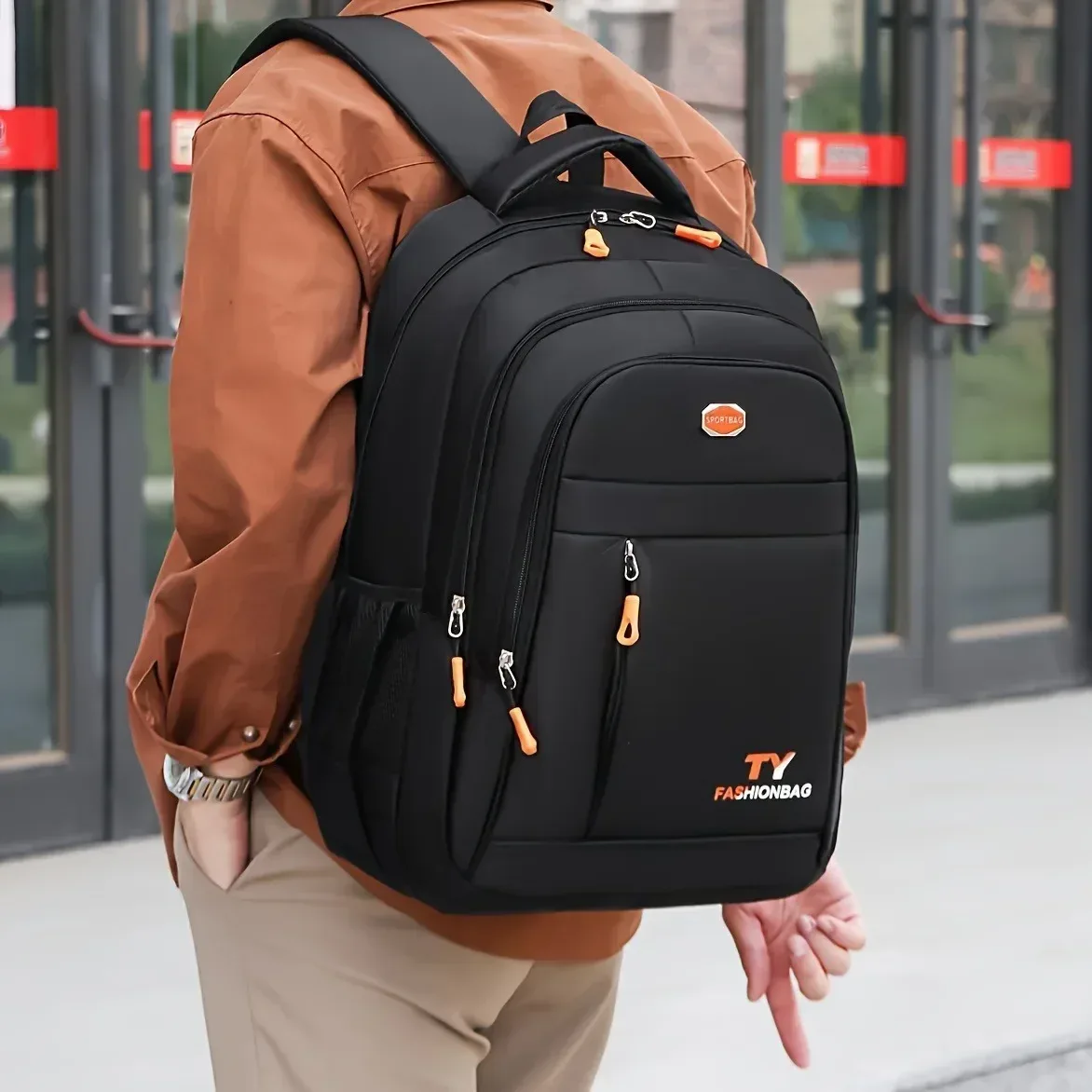 sac à dos pour hommes 1 pièce, sac à dos décontracté étanche de grande capacité, sac à dos d'ordinateur réglable