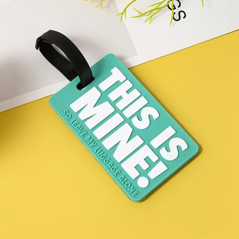 étiquette de bagage en pvc souple pour hommes et femmes, étiquette de voyage imprimée lettre, étiquette d'identification de valise, étiquette de nom d'avion, étiquettes de sac attro pour bagages, mode