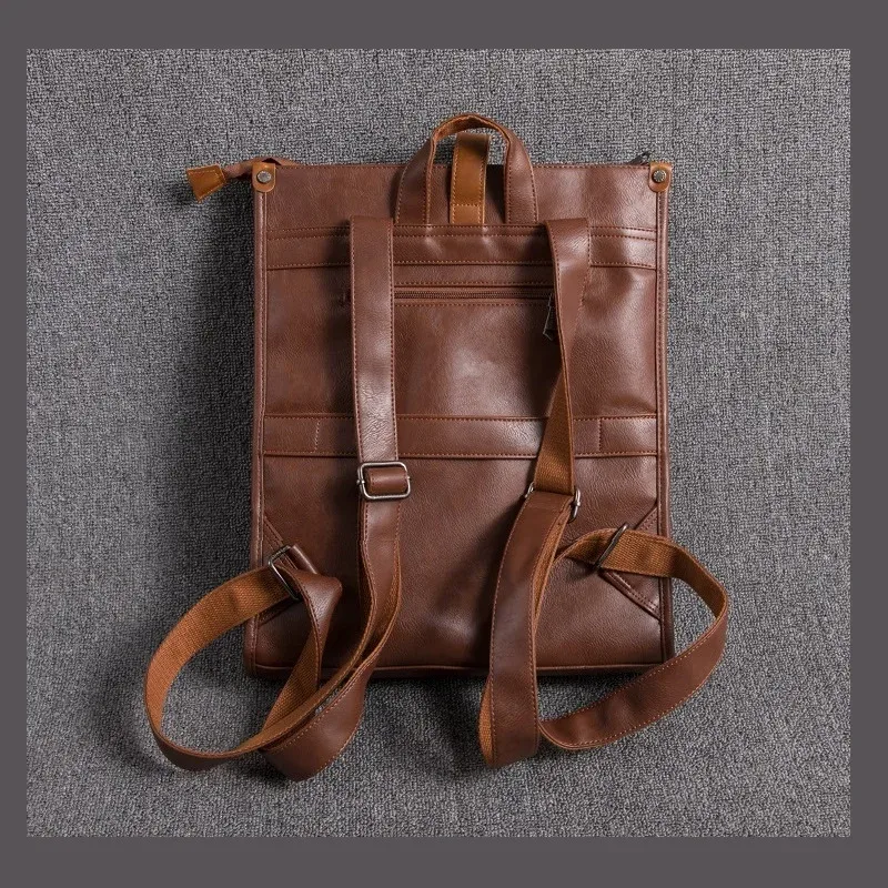 sacs en cuir pour ordinateur portable pour hommes, sacs à dos d'affaires, sac de voyage rétro masculin, sacs d'école à la mode