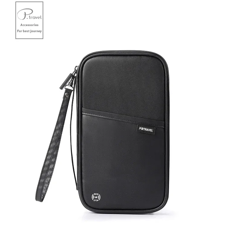 sac de rangement de portefeuille de passeport de voyage avec porte-carte, étui à documents pour famille, sac de rangement d'argent pour billets à bandoulière pour voyage à l'étranger