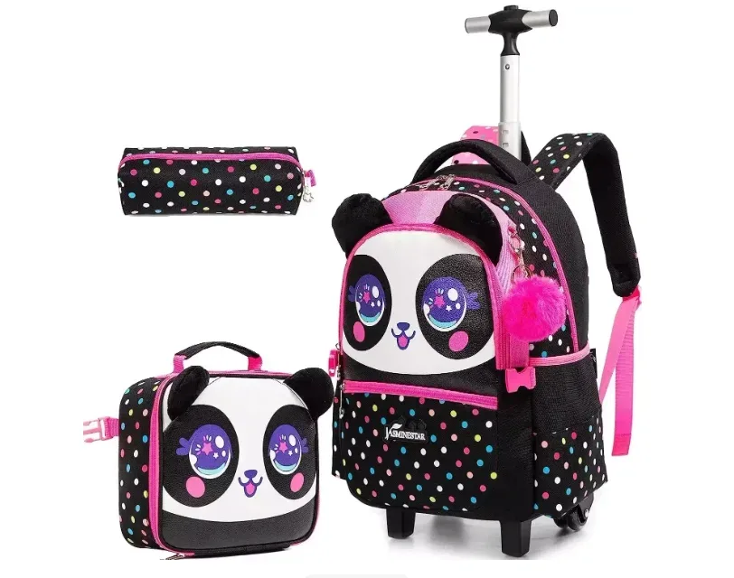 sac de voyage à roulettes pour filles, valise à roulettes pour filles, sac à roulettes pour élèves du primaire