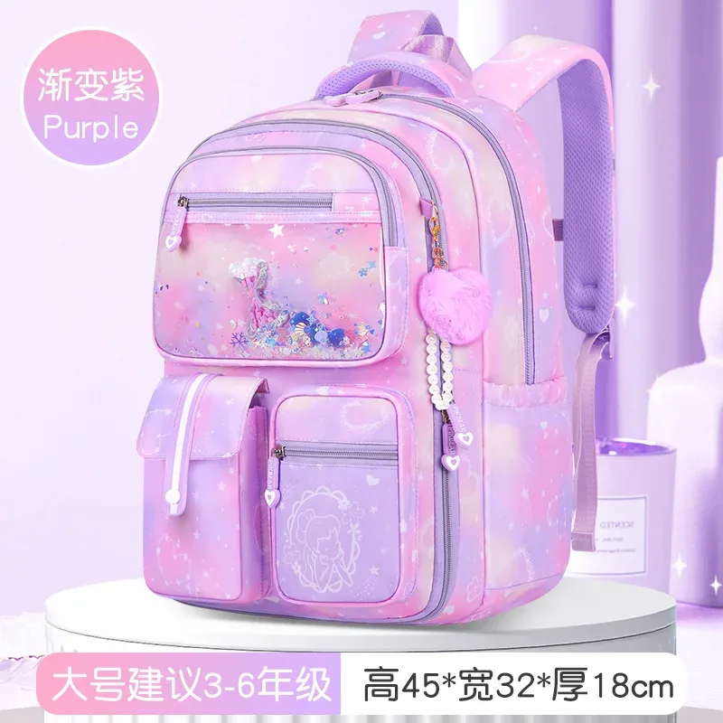 porte de réfrigérateur, plusieurs poches, réduction de la charge légère, sac d'école primaire, sac à dos pour enfants et femmes avec pendentif