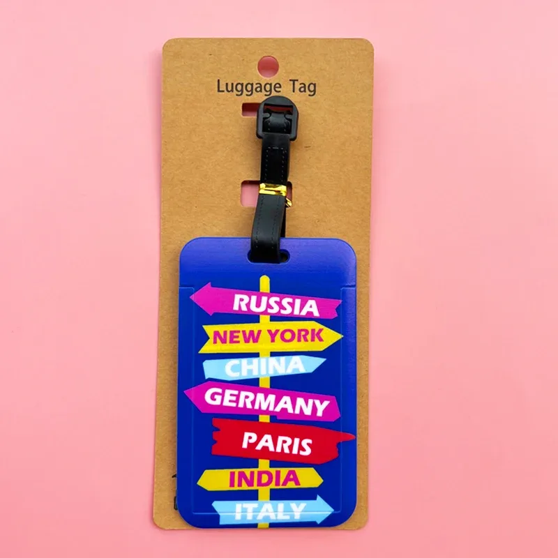 étiquettes de bagage de voyage portables, porte-adresse d'identification de valise, étiquettes d'embarquement de bagages, marque-repère, 5 couleurs