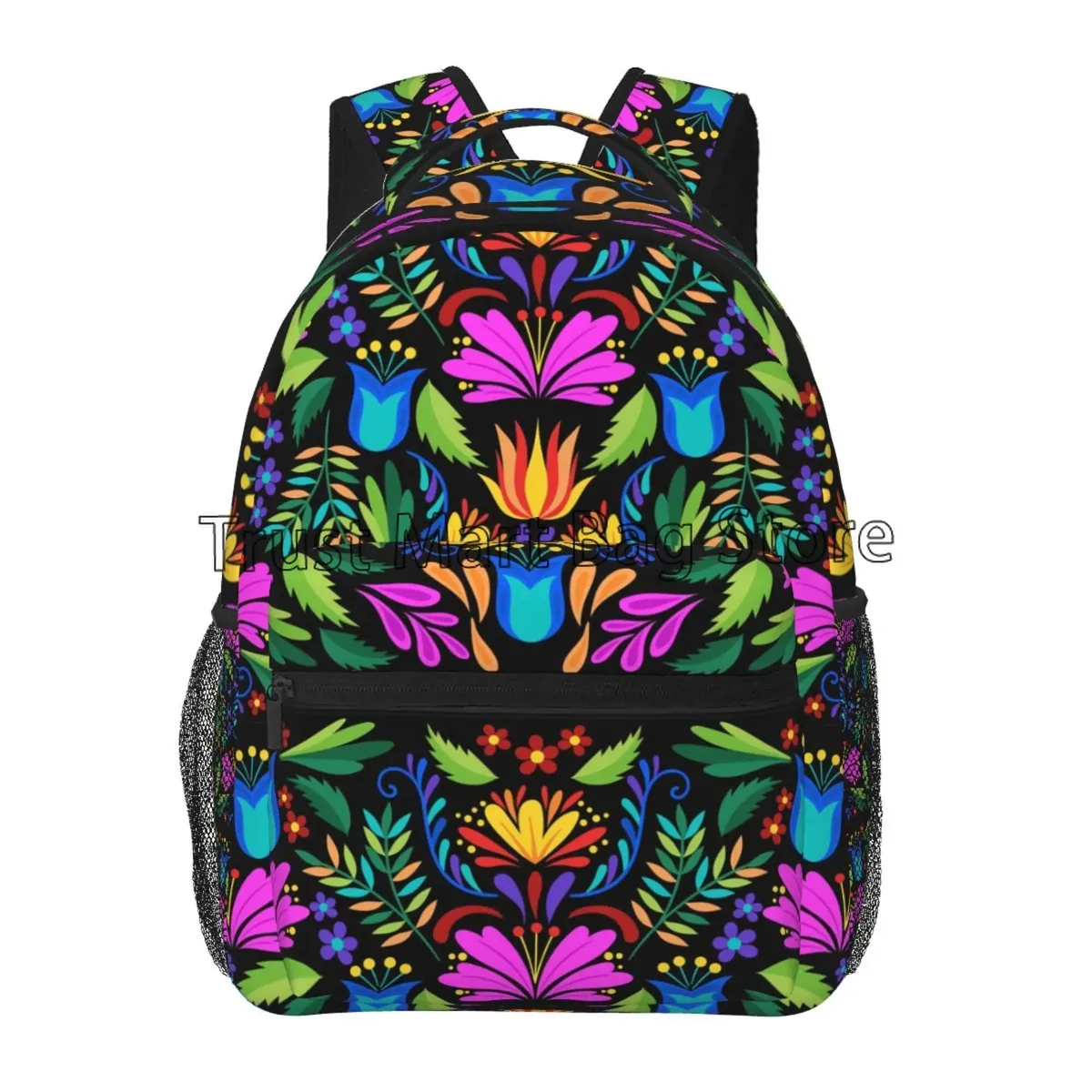 sacs à dos à fleurs mexicaines, motif ethnique, personnalisés, légers, décontractés, pour ordinateur portable, randonnée, salle de sport, voyage, sac à dos pour femmes