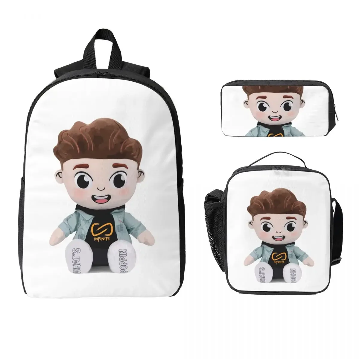caylus sac à dos étudiant garçons filles bookbag sac d'école ordinateur sacs à bandoulière 3ps sac à déjeuner isolé trousse à crayons