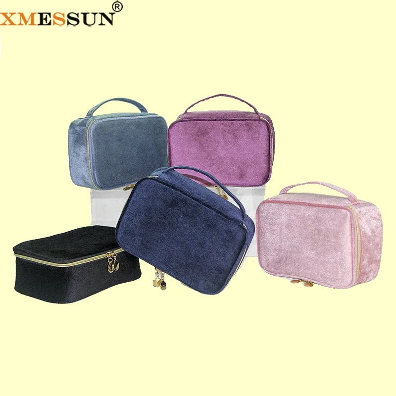 xmessun nouveau sac cosmétique de voyage en flanelle à la mode pour les femmes, sac de maquillage à main de grande capacité décontracté de créateur de mode a327