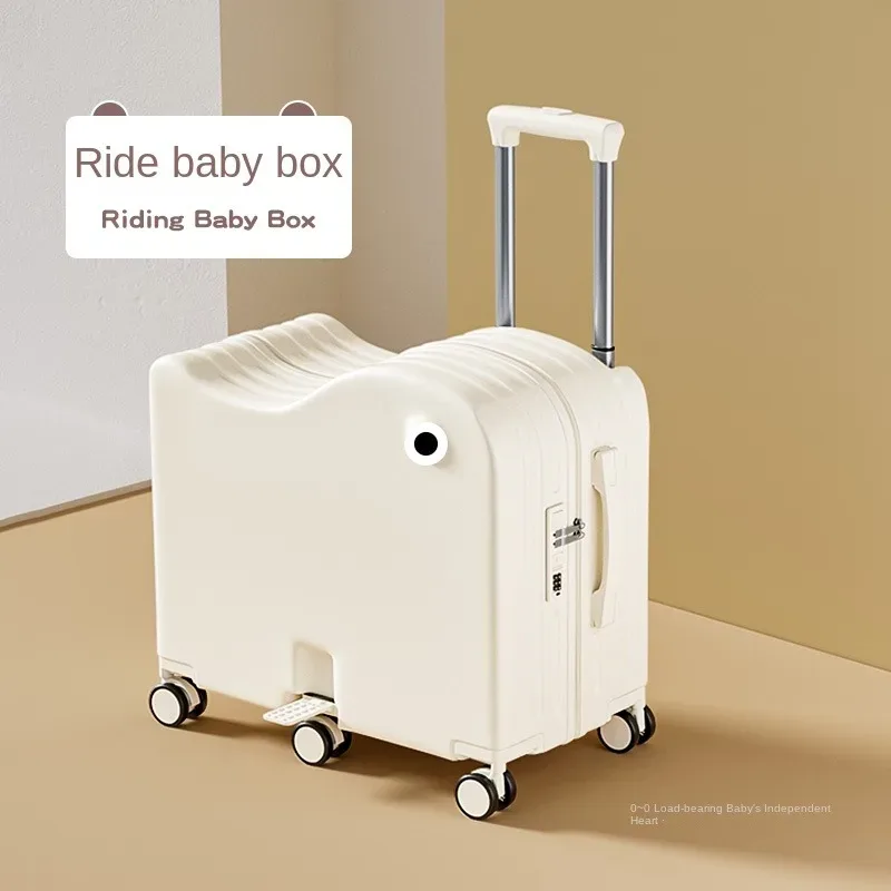 bagage pour enfants peut s'asseoir, valise de 18/20 pouces, ensemble de bagages à six roues, bagages de 22/24 pouces avec porte-gobelet usb, valise de voyage