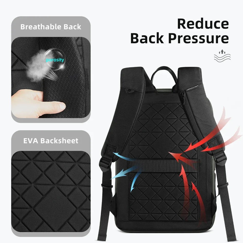 hk – sac à dos de voyage d'affaires pour hommes, étanche, pour ordinateur portable de 15.6 pouces, avec port usb, antivol, sac d'université pour ordinateur, sac de jour décontracté