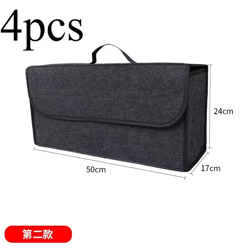 sac de rangement en feutre pour coffre de voiture, en tissu non tissé, pliable, organisateur portable avec poignée, résistant à l'usure, boîte de rangement universelle pour voiture