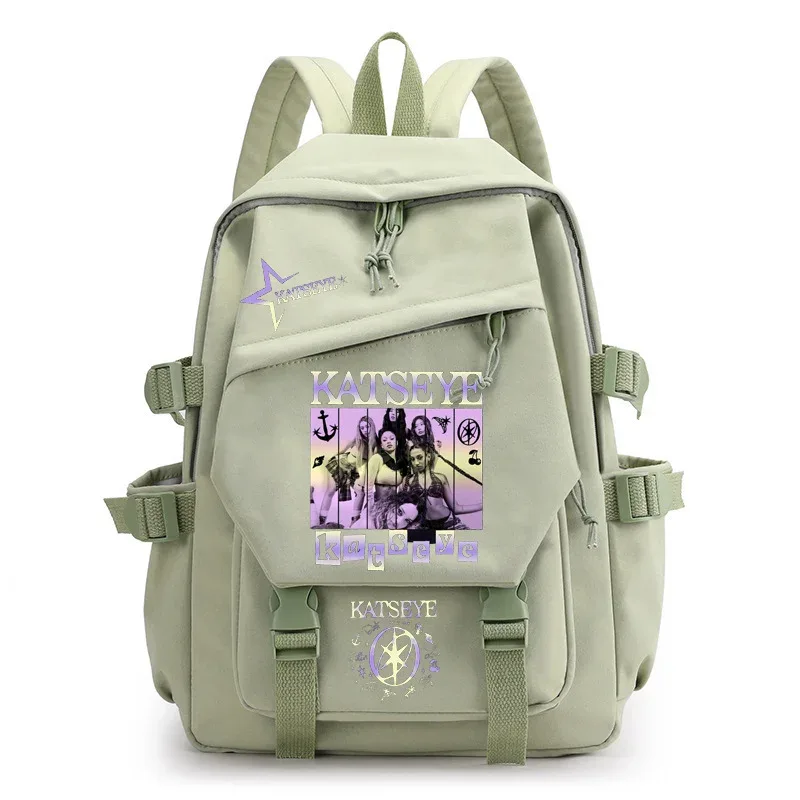sac à dos imprimé katseye music version coréenne pour les élèves du primaire et du secondaire, sac à dos léger en toile pour étudiants