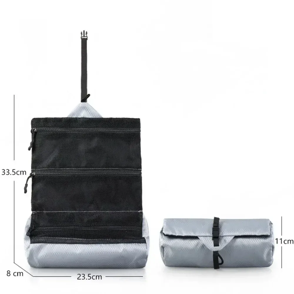 trousse de toilette pliable portable de grande capacité, pochette de lavage de voyage étanche pour voyage d'affaires, sac à cosmétiques de voyage