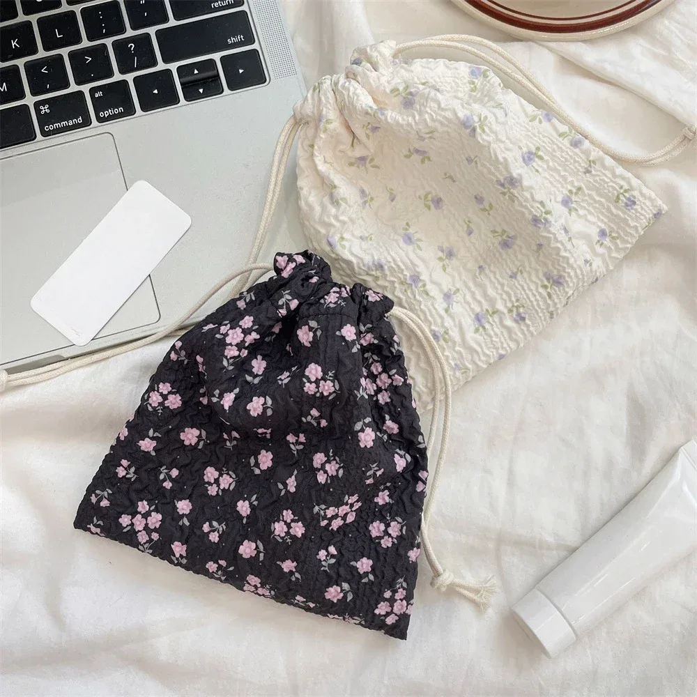 sac à cosmétiques de proximité de dessin animé pour femmes, pochette wstring, grands sacs d'évaluation de maquillage, poudres cosmétiques coréennes, trousse de beauté de toilette mignonne