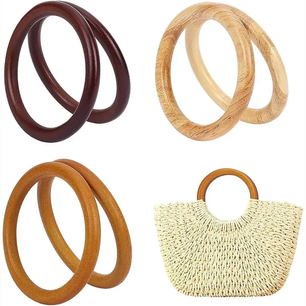 Nouvelles poignées de sac à main en bois rondes, poignées de sac DIY, poignées de sac à main, remplacements DIY, sangle de sac fourre-tout ronde, pièces et accessoires pour sacs