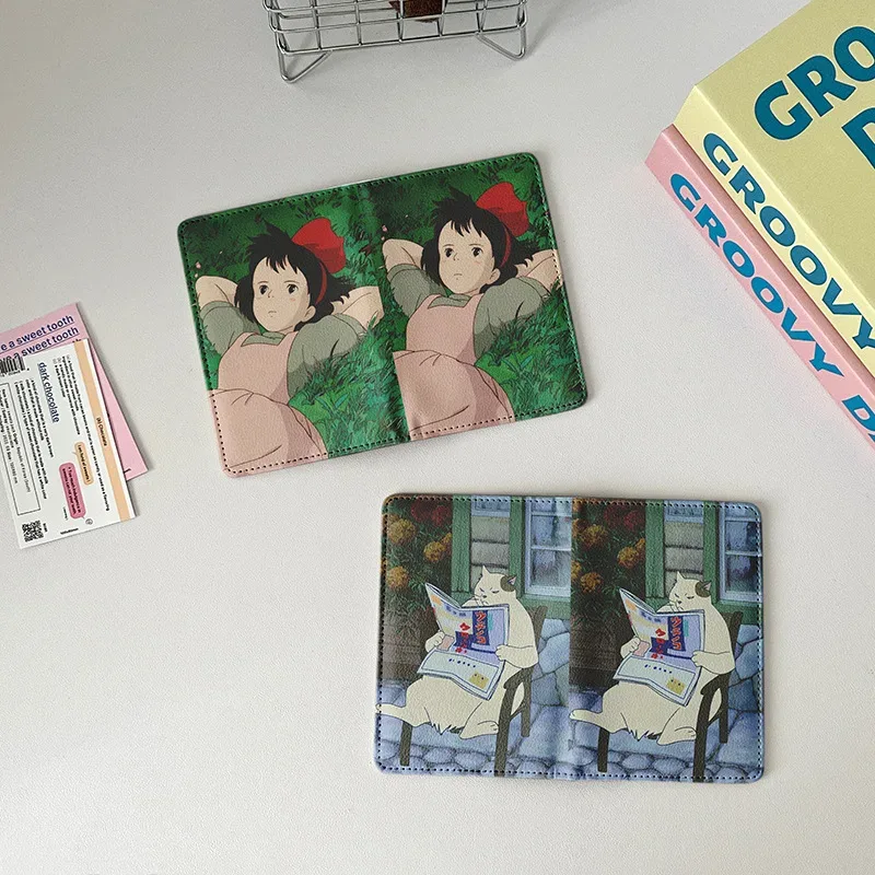 porte-passeport animé japonais, portefeuille de voyage, essentiels de voyage, porte-cartes de crédit pour billets d'avion pour femmes, étui de protection pour passeport