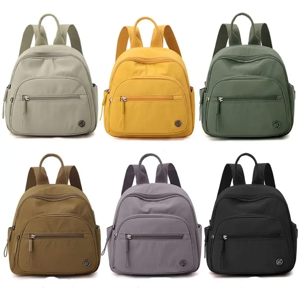 sac à dos portable pour femme en nylon, léger, imperméable, multipoches, décontracté, avec poignée, tendance