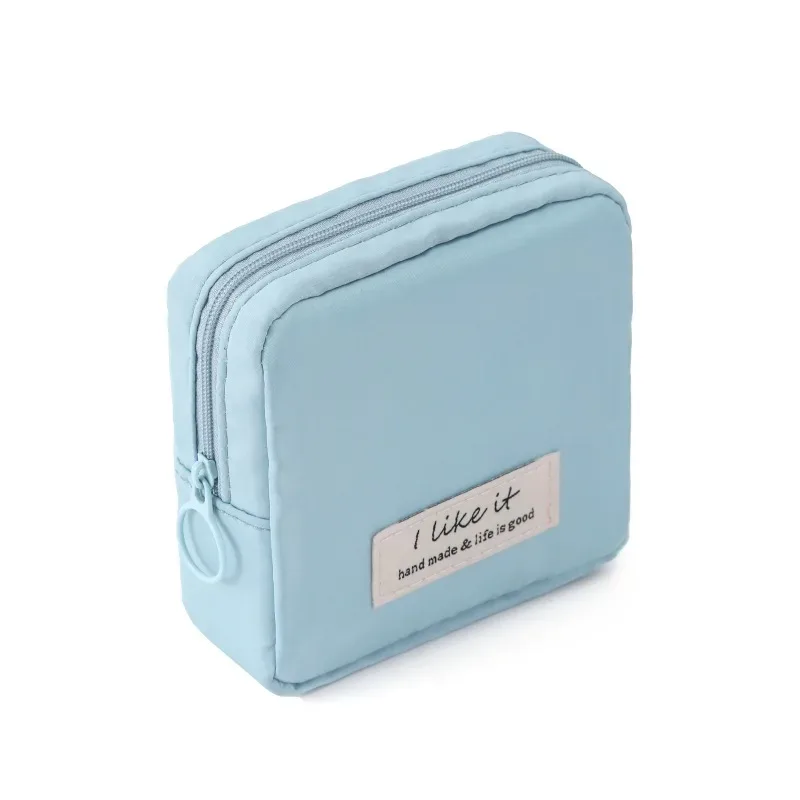 sac de rangement imperméable de couleur morandi pour les voyages, portable pour rouge à lèvres, cosmétiques, serviettes hygiéniques, petit sac portable