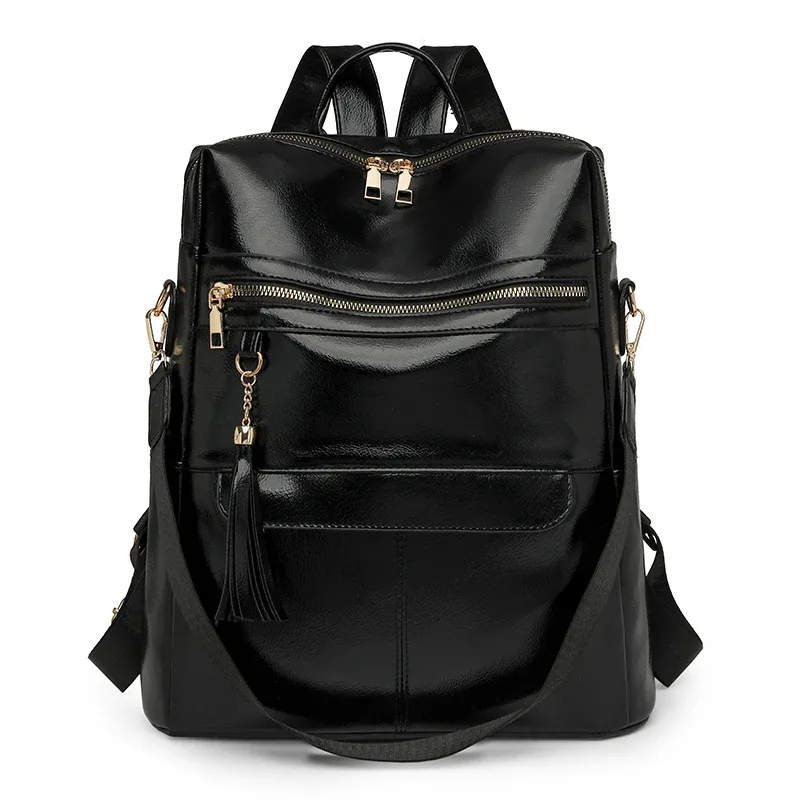 mode gland décoration femmes sac à dos célèbre marque rétro en cuir pu voyage sac à dos dames grande capacité sac à bandoulière