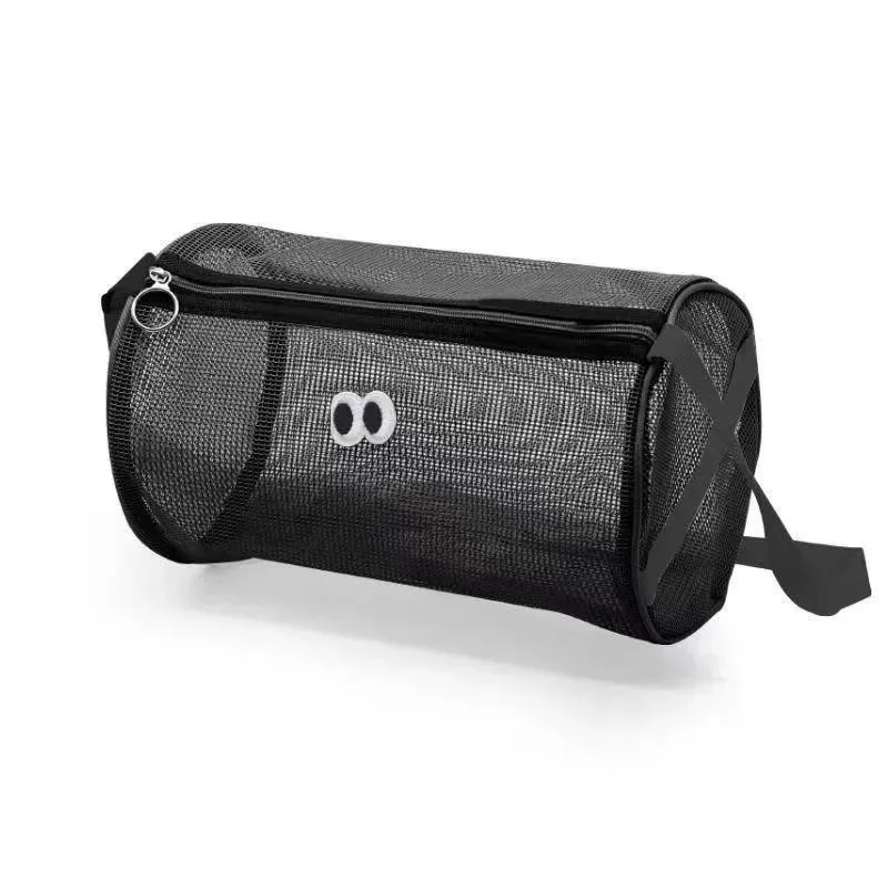 sac de rangement en maille cylindrique de grande capacité, sac de toilette à bandoulière ou à main, sac de rangement pour cosmétiques, organisateur de voyage