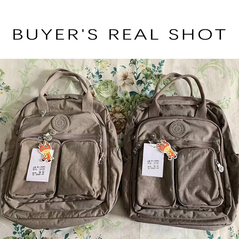 sac à dos imperméable en nylon pour femmes, poignée souple, solide, multi-poches, fermeture éclair, sacs d'école pour ordinateur portable, 2023