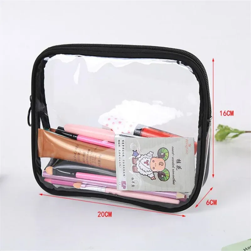 sac à cosmétiques de bain en pvc transparent imperméable pour femmes, trousse de maquillage de voyage avec fermeture éclair, organisateur de lavage de beauté, kit de rangement de toilette