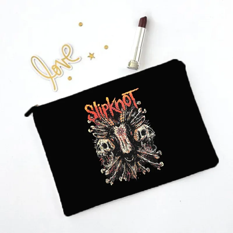 sac à cosmétiques à motif slipknots, trousse de maquillage, organisateur de produits de toilette de voyage, pochette de rangement, sac à crayons, cadeau pour elle