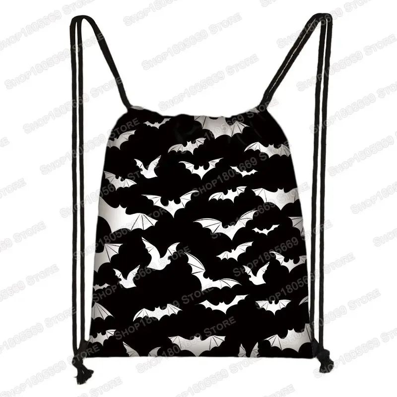sac à dos gothique imprimé vampire bat ghost, sacs à cordon, sacs à bandoulière pour femmes et hommes, porte-chaussures de voyage