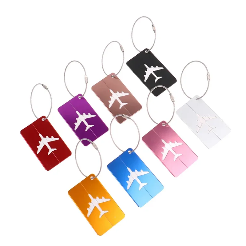 étiquettes de bagage de voyage en alliage, porte-étiquette d'adresse de valise, étiquettes de nom de bagage en métal, accessoires d'infraction, 1pc