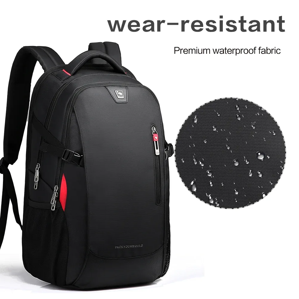 sacs à dos pour ordinateur portable oiwas, sacs d'école de 15.6 pouces, sac à bandoulière décontracté en nylon imperméable de 29l, sac à dos de voyage pour adolescents et hommes, mochila