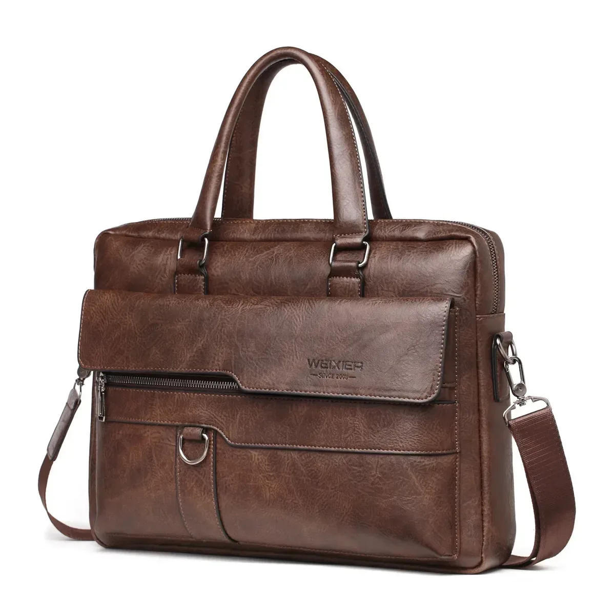 2025 hommes porte-documents sac de haute qualité affaires célèbre marque PU cuir épaule sacs de messager bureau sac à main 14 pouces pochette d'ordinateur