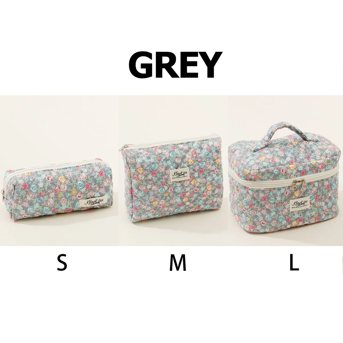 sac de maquillage en coton matelassé pour femmes, 1 pièce, mignon, fermeture éclair, organisateur de cosmétiques, sac à main en tissu en forme de boîte, trousse de toilette portable pour filles