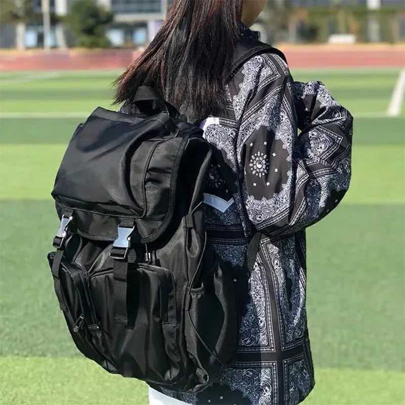 nouveau cordon moraillon boucles sac à dos décontracté hommes femmes collège sacs d'école sacs à dos pour ordinateur portable simple 15.6 pouces pochette d'ordinateur pour hommes