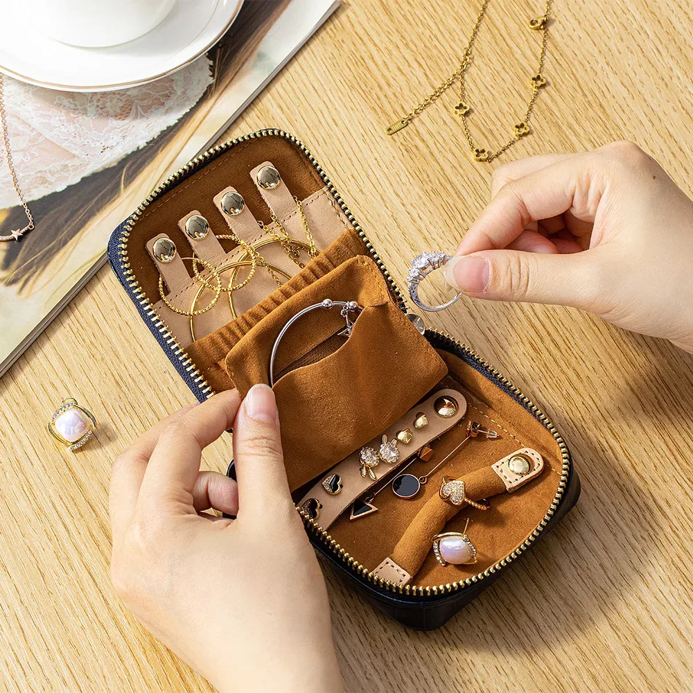 boîte à bijoux en cuir rétro, organisateur de montre, boucles d'oreilles, bagues, colliers, mallette de rangement, cadeau, cercueil à bijoux, joyeros organizador de joyas