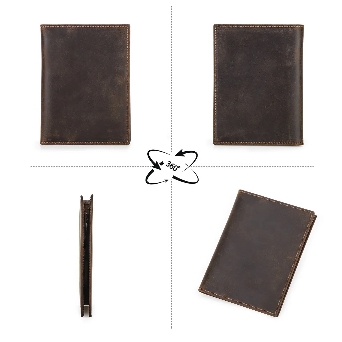 porte-passeport en cuir de vache véritable, portefeuille de voyage avec étui airtag, pochette anti-perte, porte-carte, blocage rfid, couverture de passeport