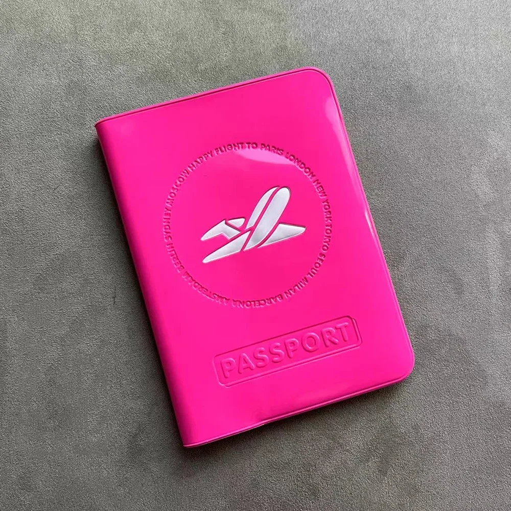 porte-passeport en pvc pour femme, design 3d rose, étanche, accessoires de voyage, avion