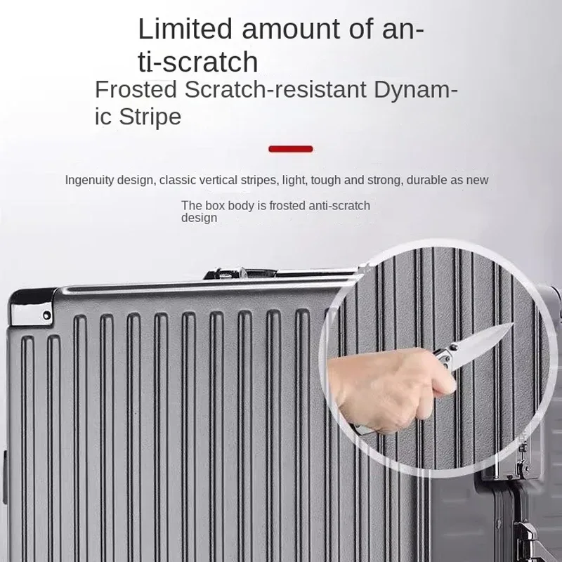 valise à cadre en aluminium, grande capacité, robuste et durable, avec serrure à code, valise cabine en pc renforcé, 20/22/24/26/28 pouces
