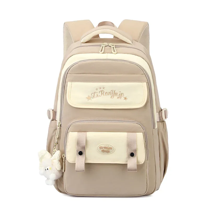 nouveau sac à dos léger et tendance grande capacité pour filles du primaire et du collège en nylon style frais et doux