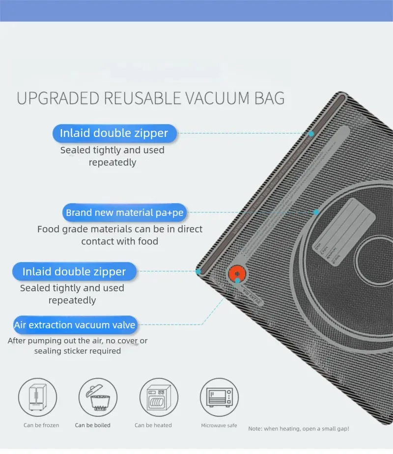 sac de rangement sous vide pour filament d'imprimante 3d, pa pe, épaissi, noir, résistant à la lumière, résistant à l'humidité, réutilisable, hermétique