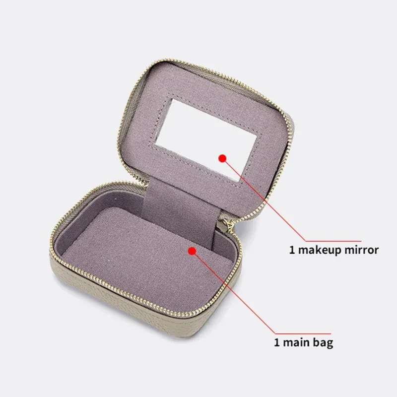 étui à rouge à lèvres avec miroir intégré, mini sac à cosmétiques, trousse à fermeture éclair, trousse de maquillage, trousse à lentilles de contact de voyage, trousse à main pour rouges à lèvres