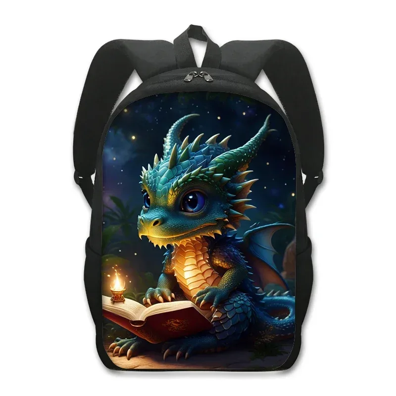 sac à dos dragon de dessin animé pour étudiants, sac à dos fantaisie avec imprimé dragon magique, sac à dos pour ordinateur portable pour femmes et hommes, sac à dos de voyage en plein air