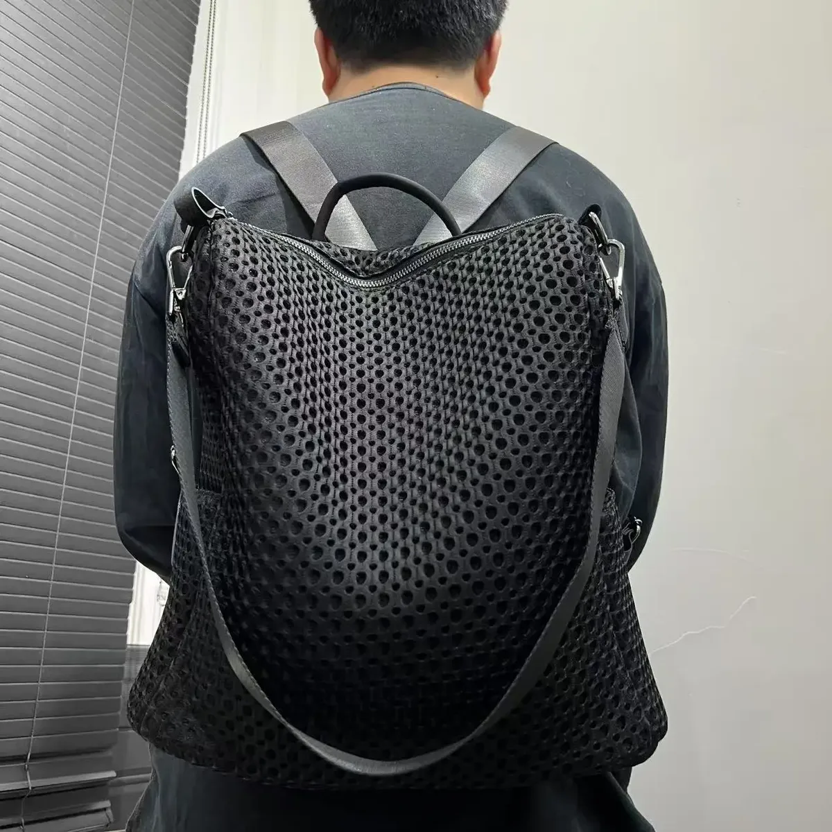 Sac à dos cousu rétro à la mode avec sac à bandoulière en maille décontracté de grande capacité adapté aux déplacements quotidiens Mochilas rюкзак