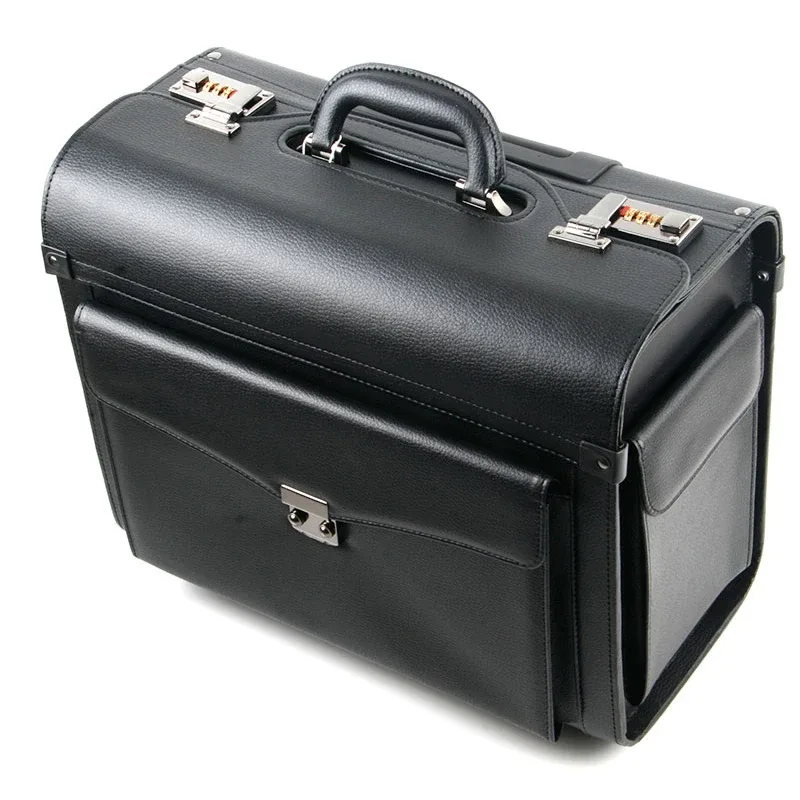 valise de cabine pour agent de bord, valise à roulettes, bagage de voyage 16/19 pouces, pour hommes et femmes, en pu, valise de voyage d'affaires