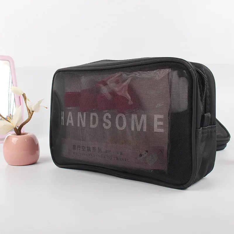 trousse de maquillage transparente à fermeture éclair pour femme, trousse de maquillage de voyage, trousse de toilette, trousse de lavage de beauté, sacs d'évaluation, poudres de stockage