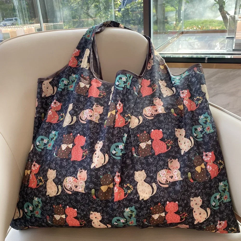 sac à cordon de couleur unie de grande capacité, sac de courses pour supermarché, sac fourre-tout pliable et portable, sac à bandoulière